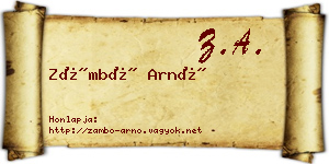 Zámbó Arnó névjegykártya