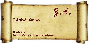 Zámbó Arnó névjegykártya